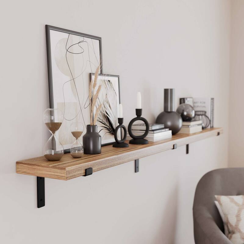 Wallniture Menton 48-60-72-84 inch Long, 9.25" Deep, 1.5" thick Floating Wall Shelf for Wall, Office Decor, Rustic Decor, 1 Pc