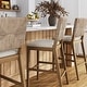 preview thumbnail 27 of 40, Beacon Bohemian Boucle Bar Stool, Upholstered Counter Height Chair with Solid Wood Frame and Woven Seagrass Back