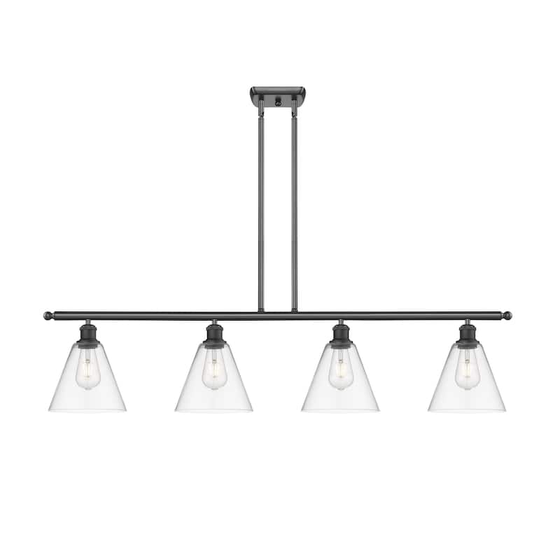 Innovations Lighting 516-4I-11-48 Berkshire Linear Berkshire 4 Light - Matte Black / Clear