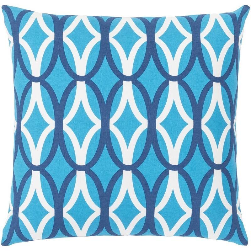Decorative Gage 20-inch Feather Down or Poly Filled Throw Pillow - Down - White/Blue/Pink