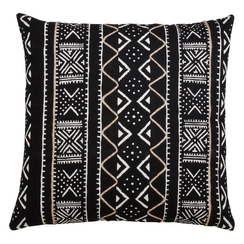 Mud Cloth Throw Pillow - 20 x 20 - Feather Down