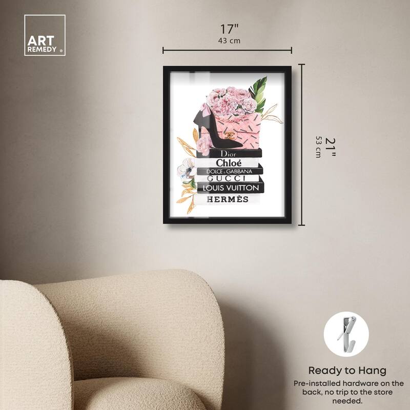 Floral Books Stack Shadowbox by Art Remedy