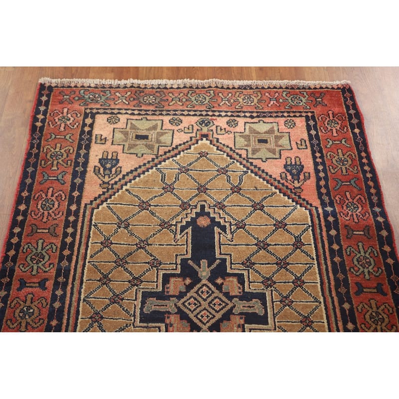 Koliaei Persian Vintage Runner Rug Hand-Knotted Wool Carpet - 3'5" x 12'5"