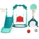 preview thumbnail 1 of 14, 5-in-1 Kids Slide with Swing, Basketball Hoop and Toss Ring