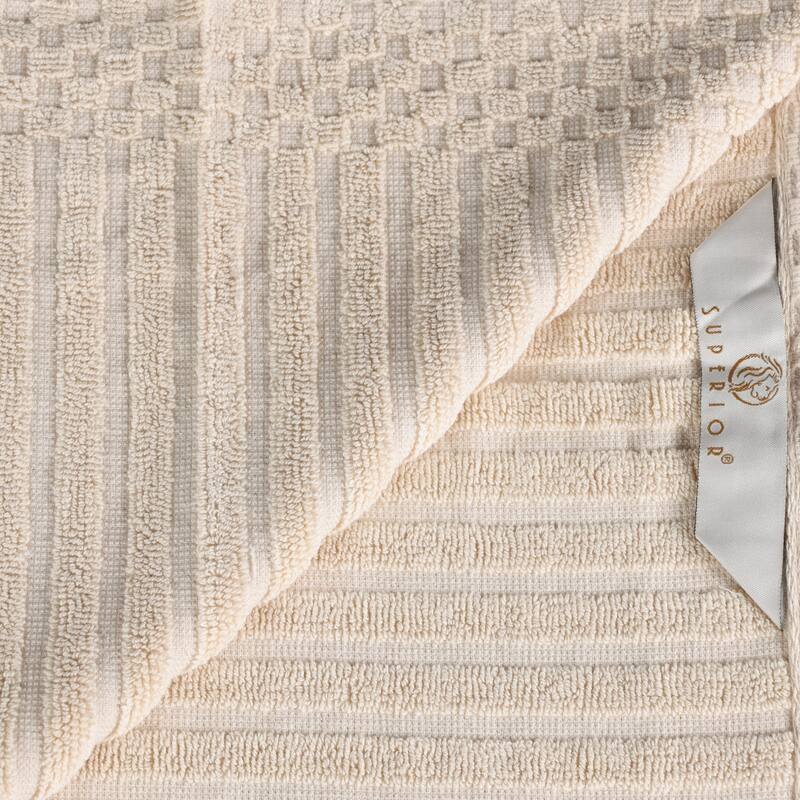 Superior Ribbed Cotton Absorbent Heavyweight Bath Towel Set