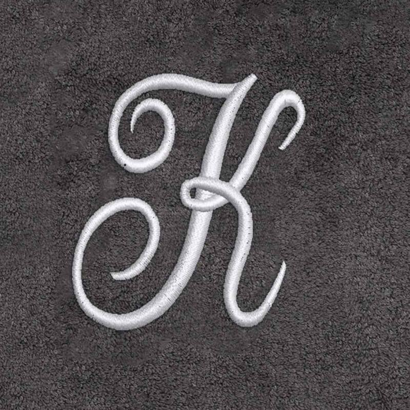 Avanti Linens Granite/Silver Script Monogram Bath Towel Letter K - Bath Towel