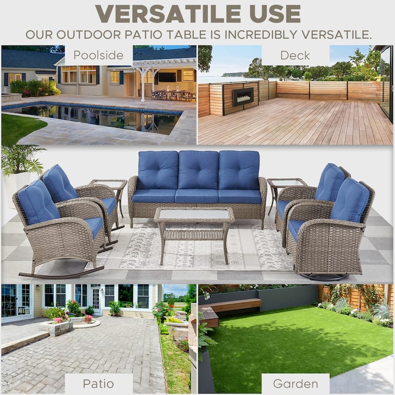 Patio Wicker Side Table Outdoor