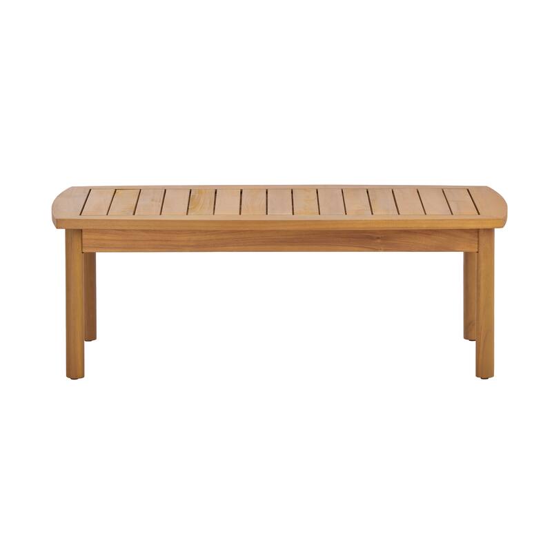 Christopher Knight Home - Outdoor Acacia Wood 4-Piece Patio Sofa Set with Rope Panels and Cushions