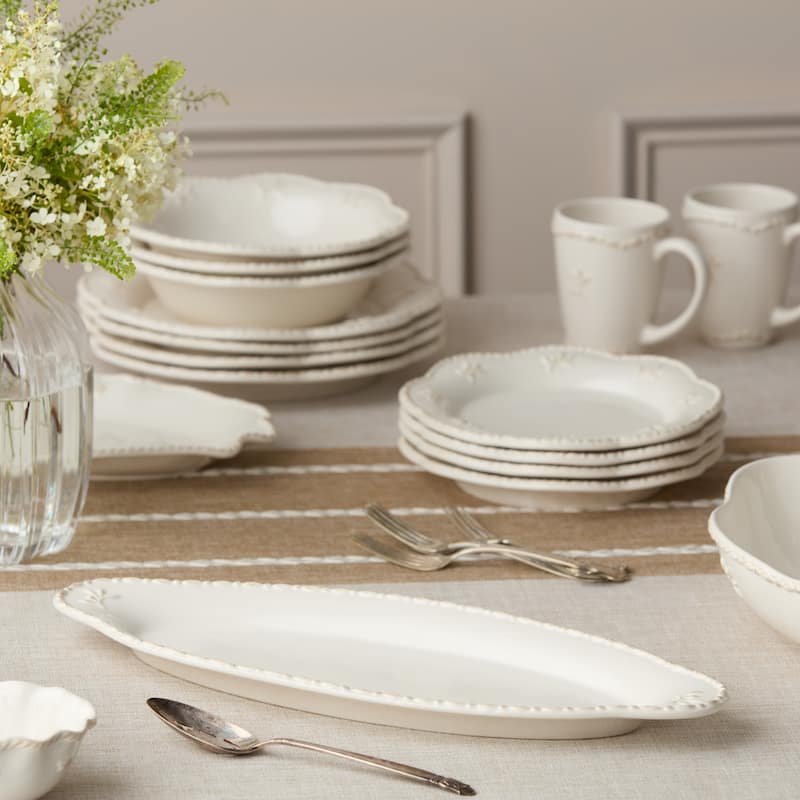 Certified International Heritage Oval Fish Platter 18" x 7.5". - 18"W x 7.5"D x 1.25"H