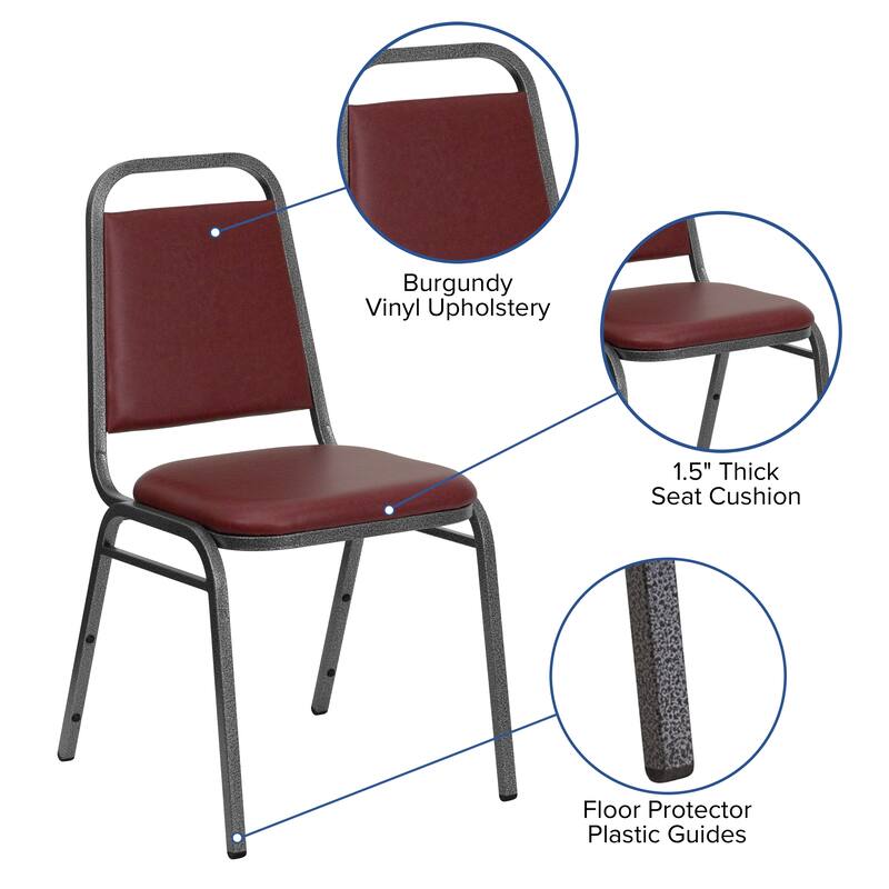 Trapezoidal Back Stacking Banquet Chair with 1.5" Thick Seat - 20.25"D x 17.5"W x 34"H