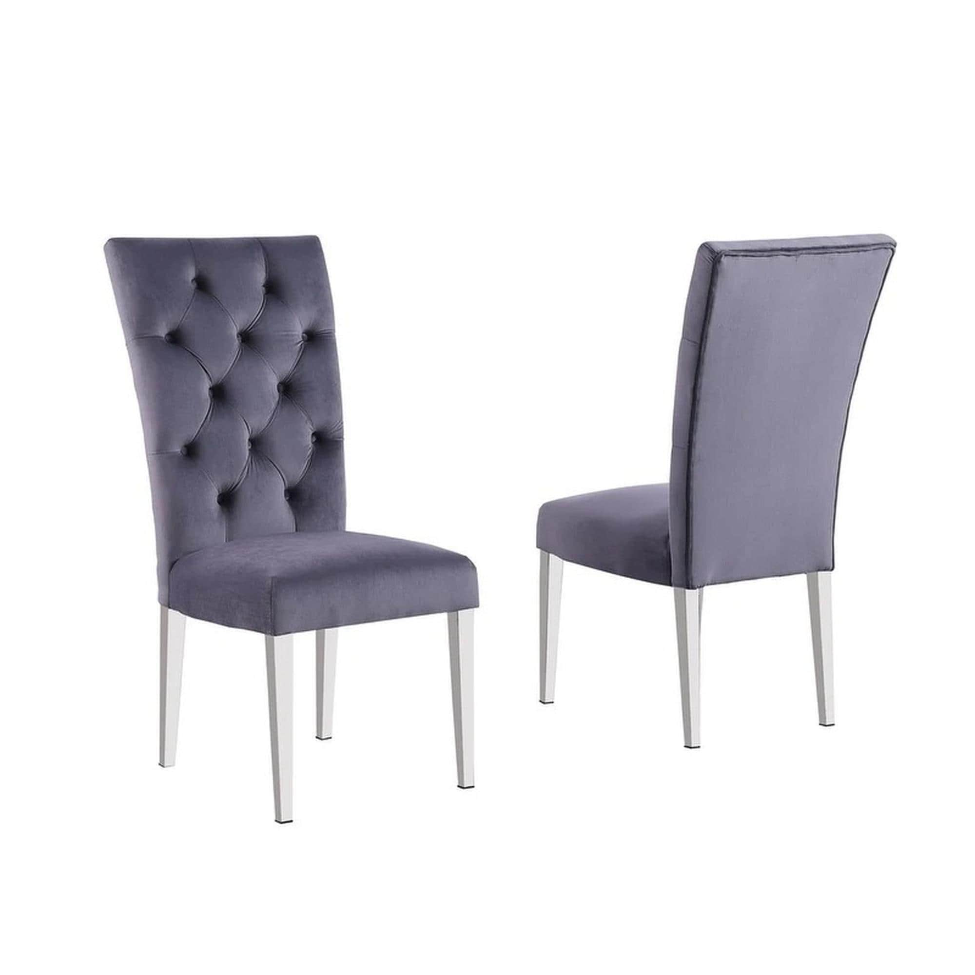 Modern Velvet Upholstered Dining Chair Set of 2
