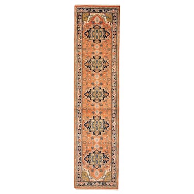 ECARPETGALLERY Hand-knotted Serapi Heritage Copper Wool Rug - 2'8 x 11'8