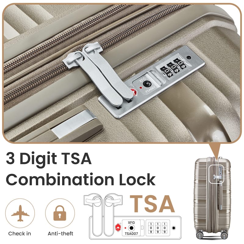 Luggage Sets 4 Piece with Spinner Wheel, Hardside Suitcase Set with TSA Lock, Expandable Luggage for Men and Women Travel