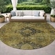 preview thumbnail 80 of 101, Machine Washable Indoor/ Outdoor Global Inver Chantille Rug Gold - 8' x 8'