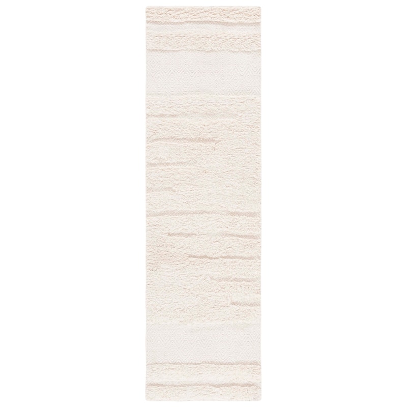 SAFAVIEH Hand-knotted Kenya Klaudie Southwestern Tribal Wool Rug - 2'3" x 8' Runner - Ivory