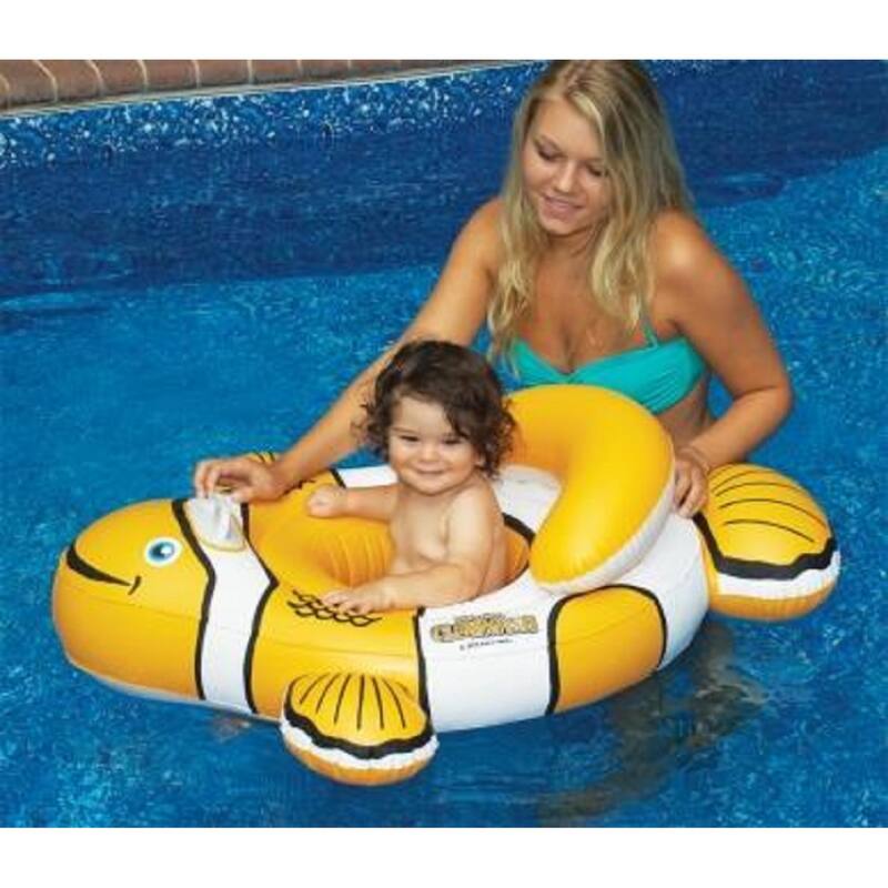 40'' Orange and White Inflatable Clownfish Baby Pool Float - 40"