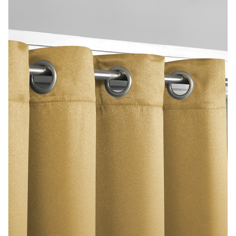 Blackout Curtains With Solid Color Design (Set of 2)