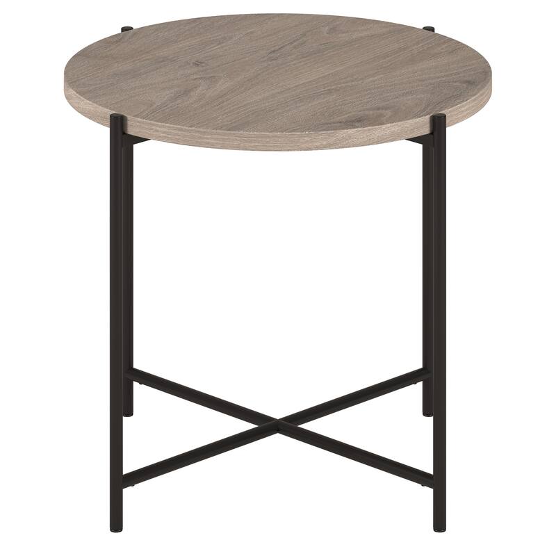 Loretta 23.63" Wide Round Side Table with MDF Top