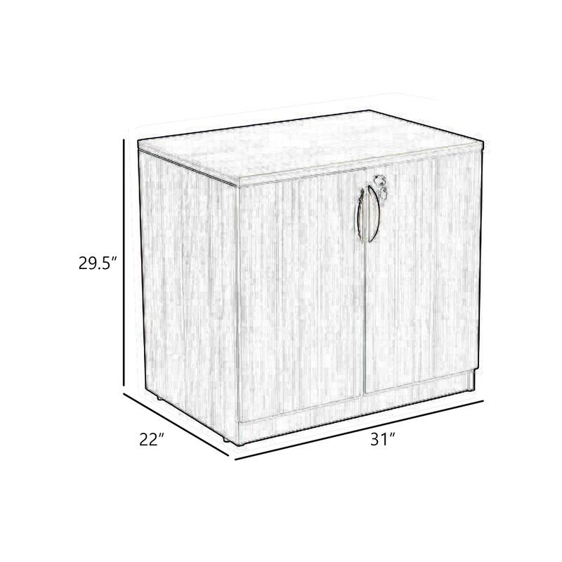 Doe Office Storage Cabinet with 2 Doors, Mocha Brown, 31 Inch Wide