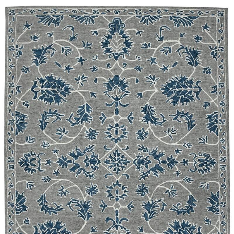 HomeRoots Floral Medallion Traditional Rectangle Area Rug