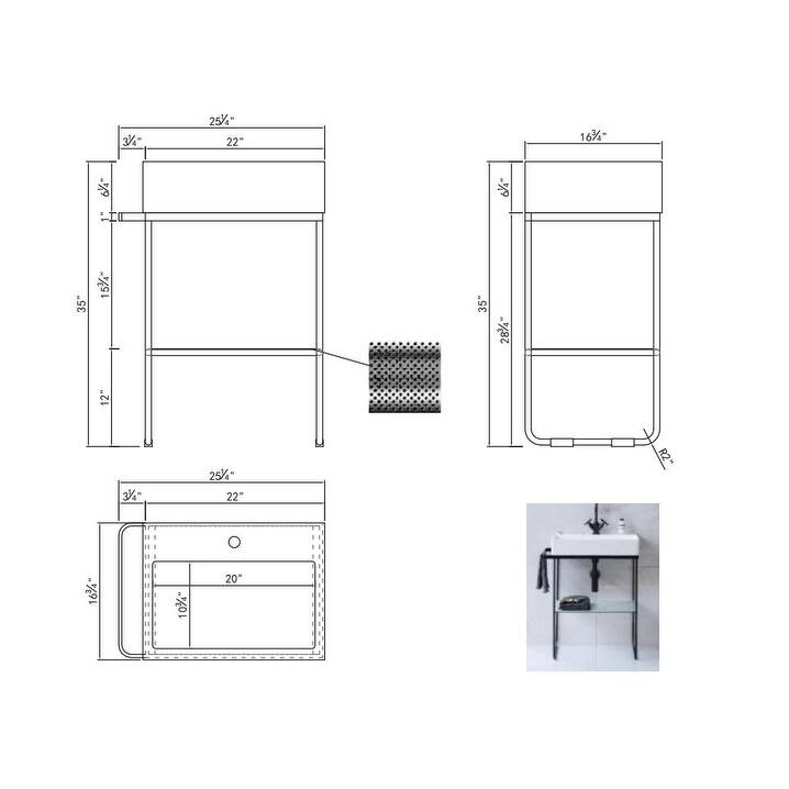25" Modern Farmhouse Single Bathroom Vanity Sink