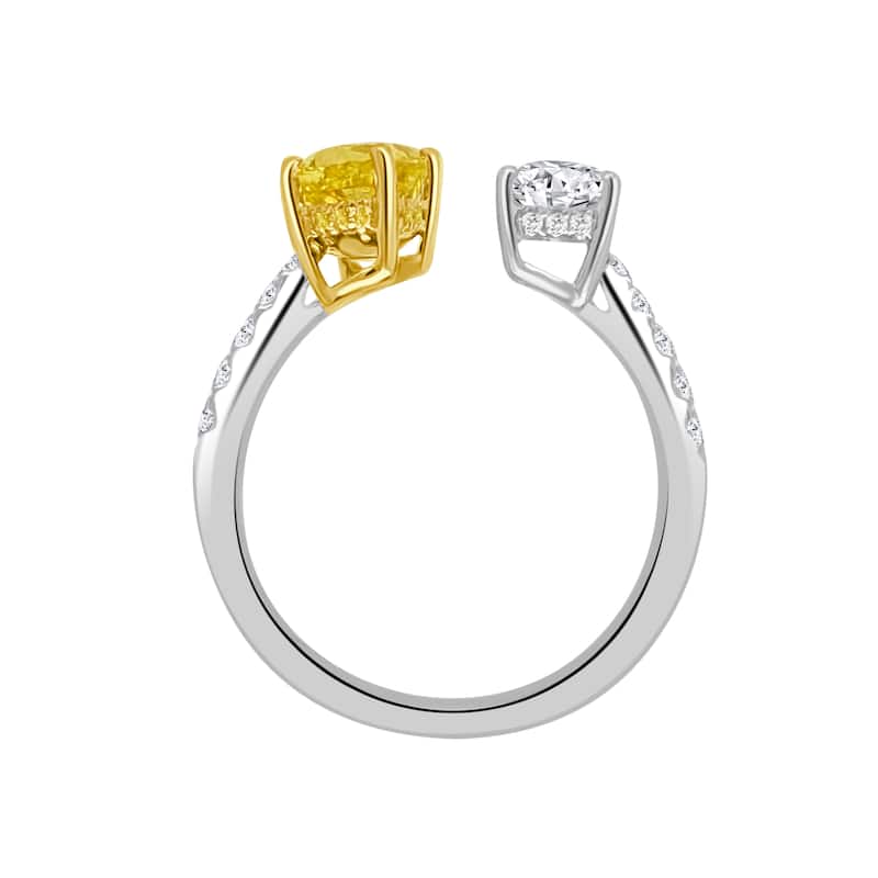 Auriya 14k Gold Lab Grown Oval Diamond Toi et Moi Bypass Ring 2.00 ct. tw. (F-G, VS)