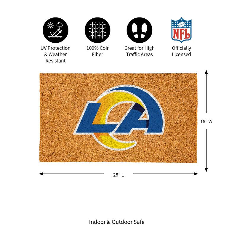 Coir Door Mat, 16"x 28", Los Angeles Rams - 28" x 16"