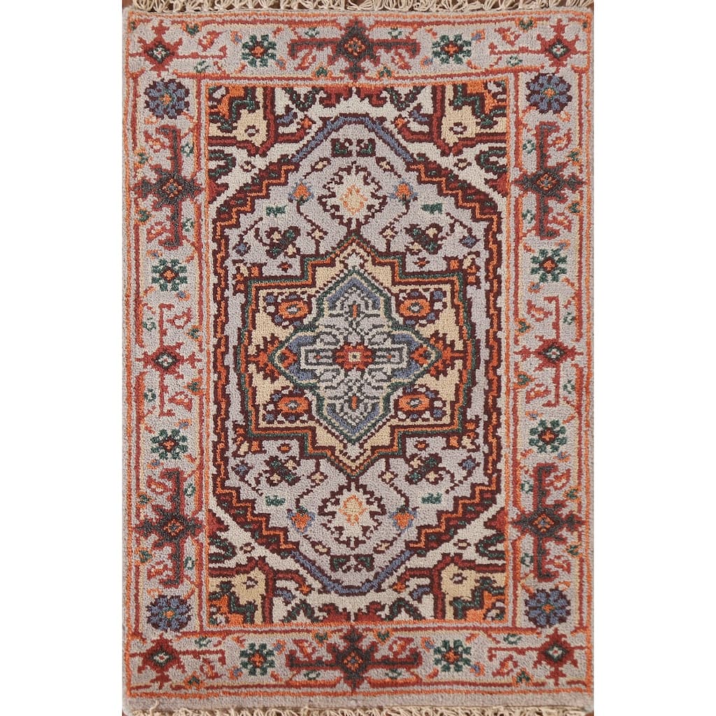 Heriz Serapi Oriental Rug Handmade Geometric Wool Carpet - 2'0"x 3'0"