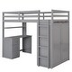 preview thumbnail 6 of 17, Elegant Twin size Loft Bed with Drawers, Desk and Wardrobe, Health and Comfort, Sturdy Construction & Safety Guaranteed, Grey