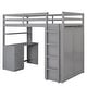 preview thumbnail 5 of 16, Multifunctional Design Loft Bed with Built-in Drawers, Desk and Wardrobe, Efficient space, Twin size, Grey