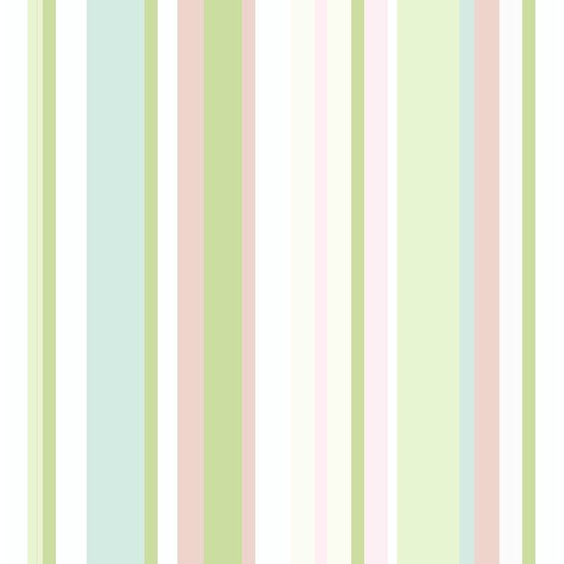 Seabrook Designs Walk the Line Unpasted Wallpaper - 20.5 in. W x 33 ft. L - Green Apple & Blossom
