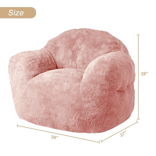 dimension image slide 0 of 15, 39/51" High-Density Foam Bean Bag Sofa Chair with Armrests
