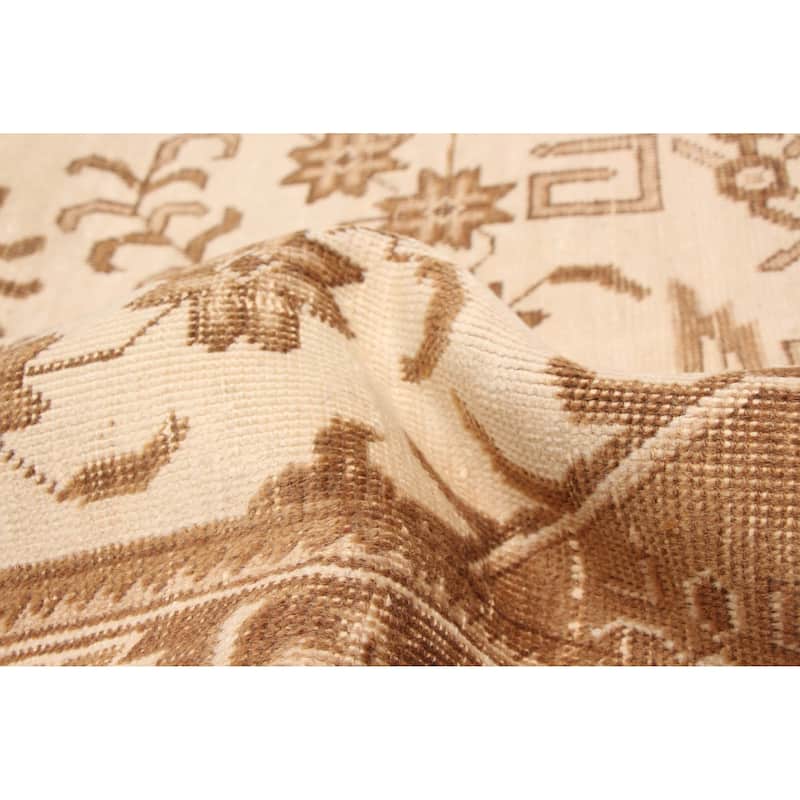 ECARPETGALLERY Hand-knotted Antalya Vintage Cream Wool Rug - 9'6 x 12'7