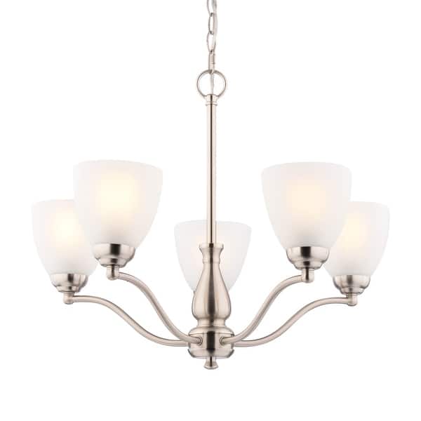 slide 2 of 11, Vaxcel Lighting H0312 Bellwood 5 Light 25" Wide Chandelier Satin Nickel