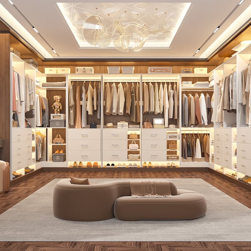 Cimly Set of 3 Freestanding Corner Closet System, Space-saving Closet Organizer for Walk-in/ Reach-in Closet