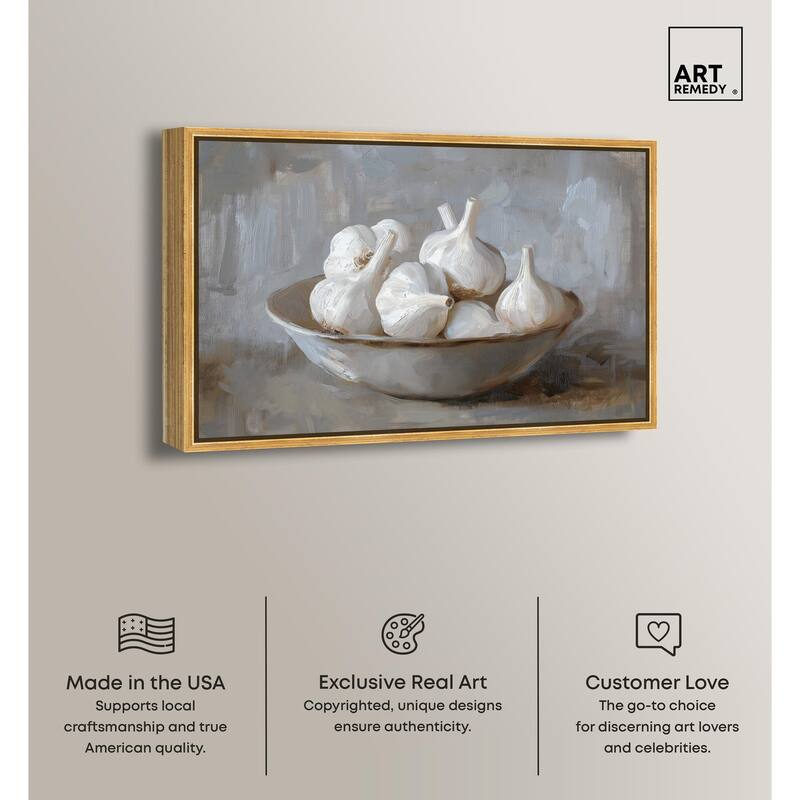Garlic Bowl Canvas by Art Remedy