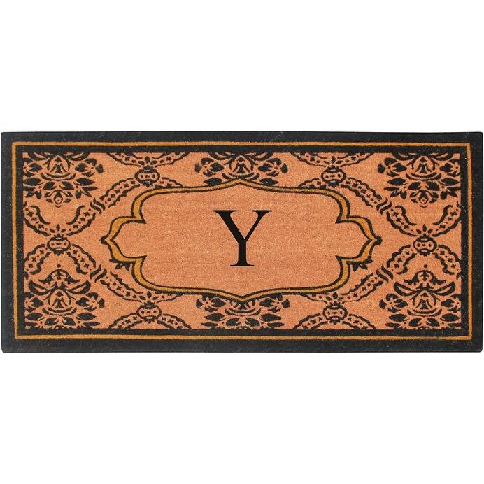 A1HC Uriel Bleached Coir Anti-shred Monogrammed Doormat, 30" X 60" - monogrammed y