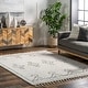 preview thumbnail 16 of 48, Nuloom Mackie Moroccan Tasseled Shag Area Rug 4' x 6' - White - Rectangle