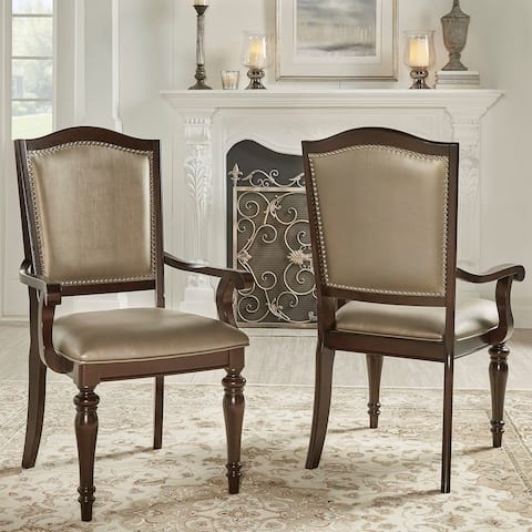 LaSalle Espresso Nailhead Side Chairs (Set of 2) by iNSPIRE Q Classic