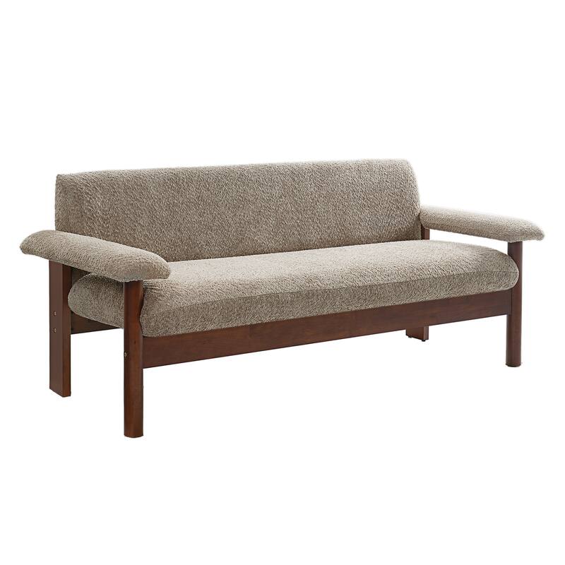 Christopher Knight Home - Arlo Modern Upholstered 2-Seater Loveseat with Armrest Pillows and Rubberwood Frame