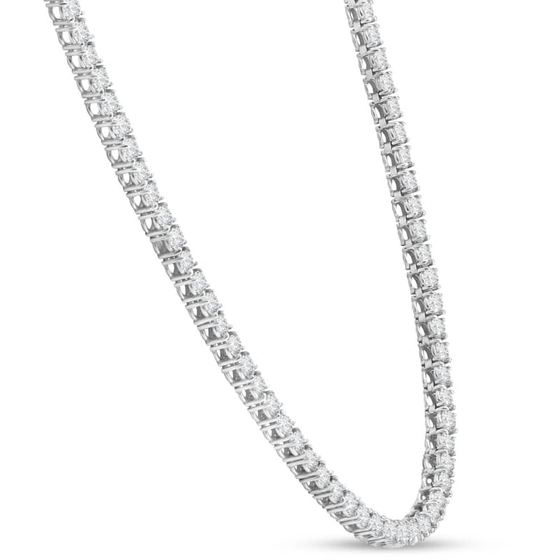 40Ct Diamond Tennis Necklace White Gold 16.5" Lab Grown
