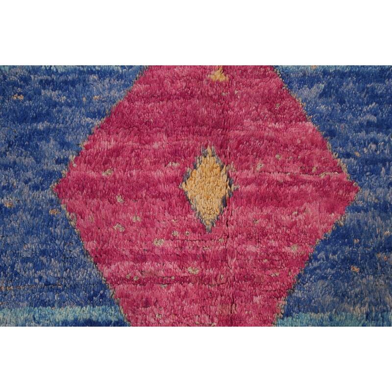 Tribal Moroccan Oriental Wool Area Rug Hand-knotted Home Decor Carpet - 5'11" x 9'6"