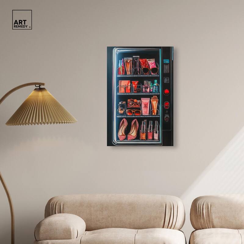 Fashion Vending Machine Canvas by Art Remedy, Gallery Wrapped