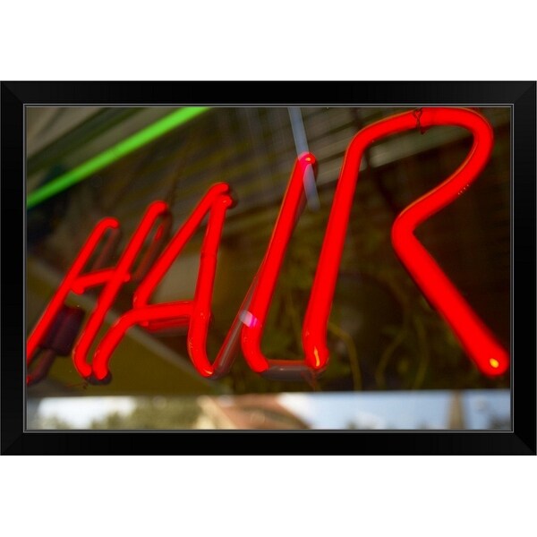 "Neon sign" Black Framed Print
