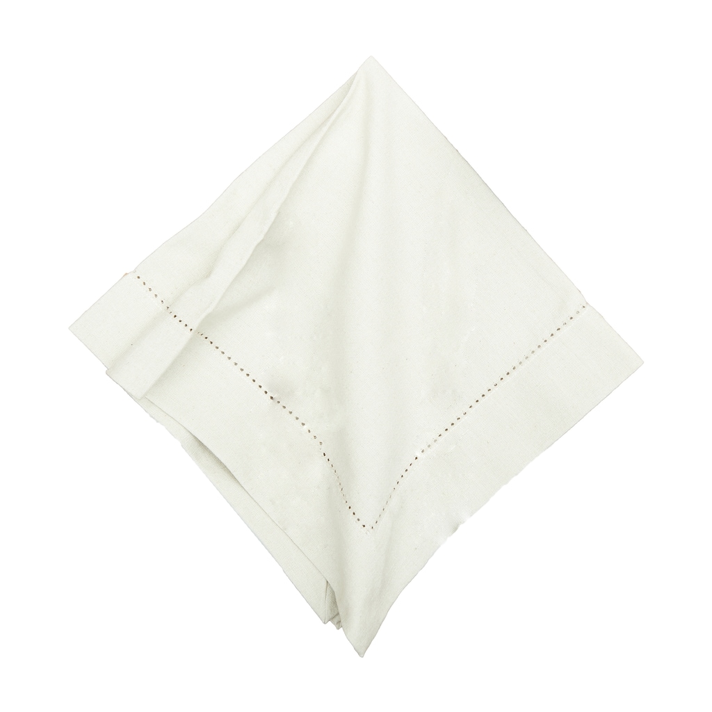 Hemstitch Solid Pebble Beige Napkin, Set of 6