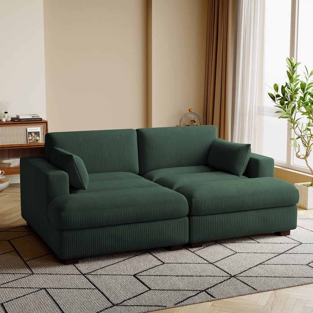 Navaeh Corduroy Modular Sectional Sofa Large Couch Sleeper Chaise