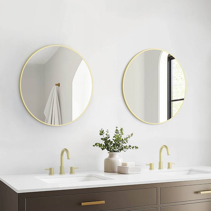 28 Inch Shatterproof Wall Mount Metal Frame Mirror