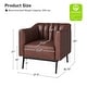 preview thumbnail 45 of 43, Alfons Industrial Leather Chair with Channel Tufting and Metal Leg by HULALA HOME