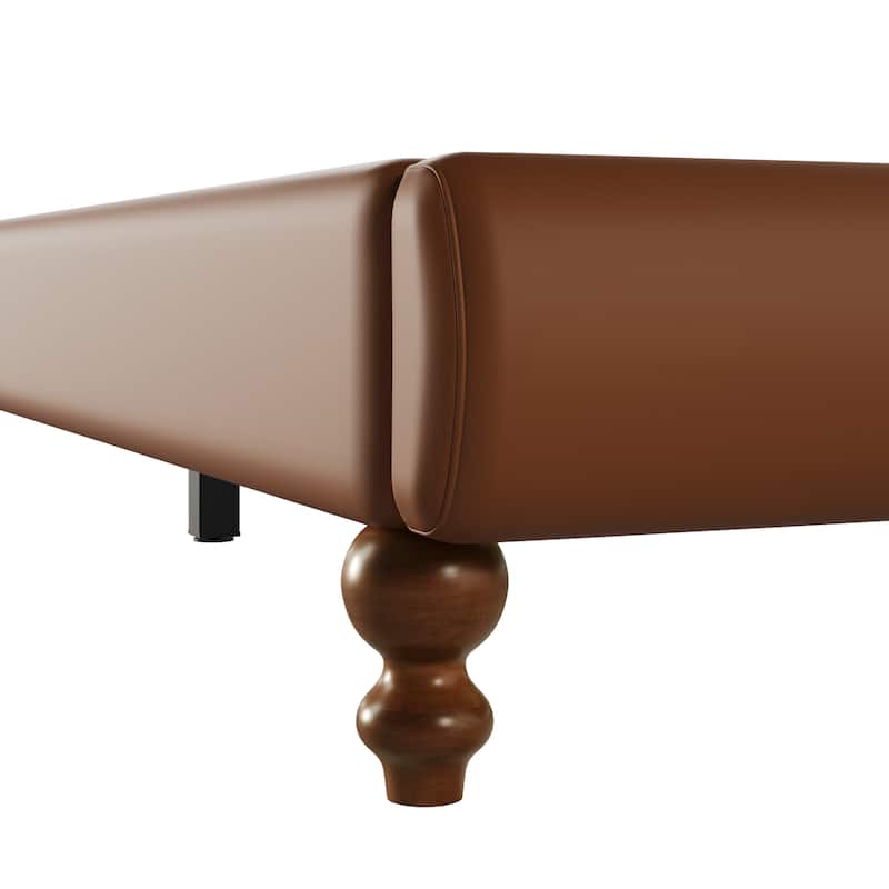 Calka Luxury Upholstered PU Leather Bed by Christopher Knight Home