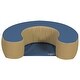 preview thumbnail 1 of 6, Children's Factory Woodland Sit Me Up Foam Seat Lounger for Newborns, Blue/Tan - 1.60
